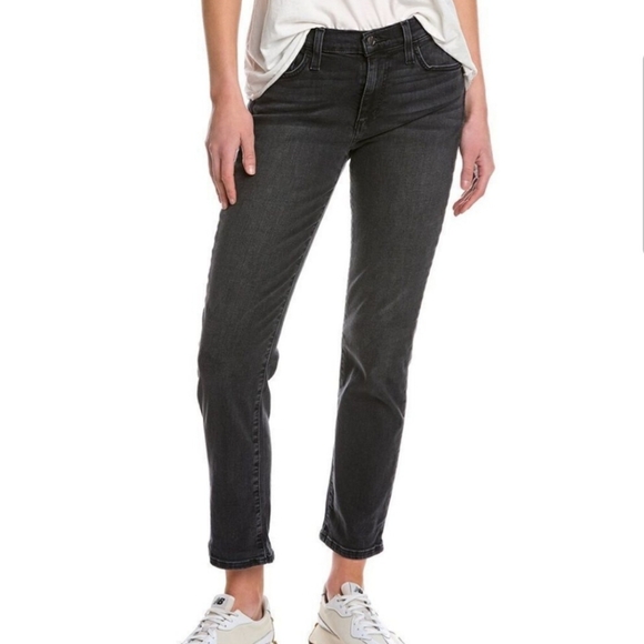 Joe's Jeans Denim - Joe's Distressed Black Straight Crop Mid Rise Jeans Size 31